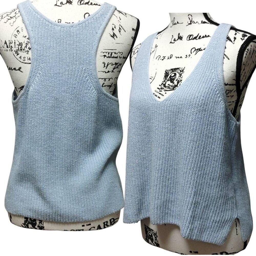 Splendid Light Blue Ribbed Tank Top - Picture 4 of 6